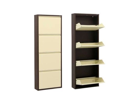 HANAH HOME Ormar za cipele Marino 4 Brown Cream
