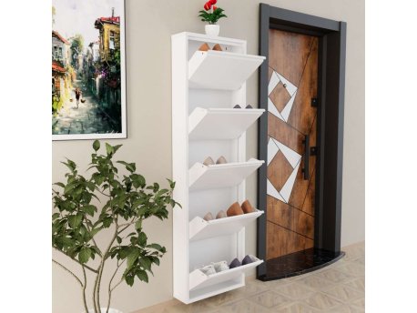 HANAH HOME Ormar za cipele 5 Piece Metal White