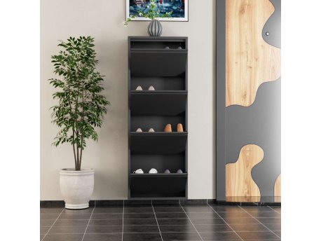 HANAH HOME Ormar za cipele 4 Piece Metal Anthracite