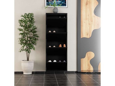 HANAH HOME Ormar za cipele 4 Piece Metal Black