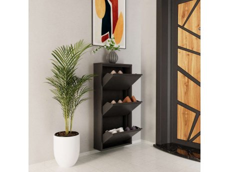 HANAH HOME Ormar za cipele 3 Piece Metal Anthracite