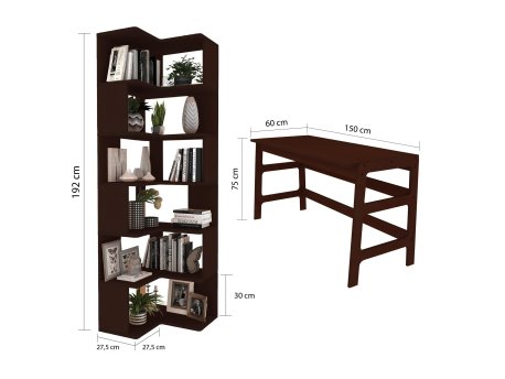 HANAH HOME Studijski sto i polica za knjige CPT4803 150