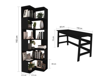 HANAH HOME Studijski sto i polica za knjige CPT4804 150