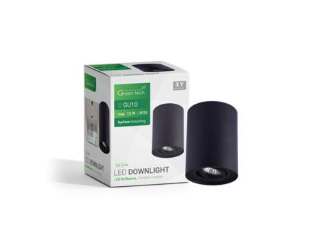 GREENTECH Nadgradna svetiljka GU10 crna (TS116-BK)
