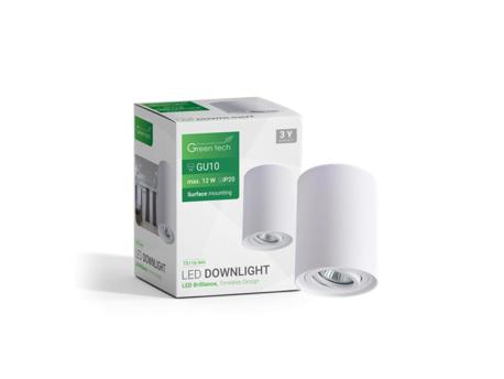 GREENTECH Nadgradna svetiljka GU10 bela (TS116-WH)