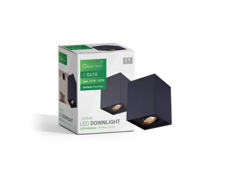GREENTECH Nadgradna svetiljka GU10 crna (YS125S-BK)