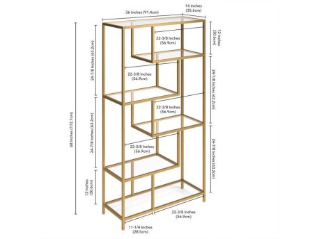 HANAH HOME Polica za knjige By 30 Gold Transparent