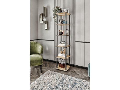 HANAH HOME Polica za knjige Bookcase 6 Tiers Square Hrast