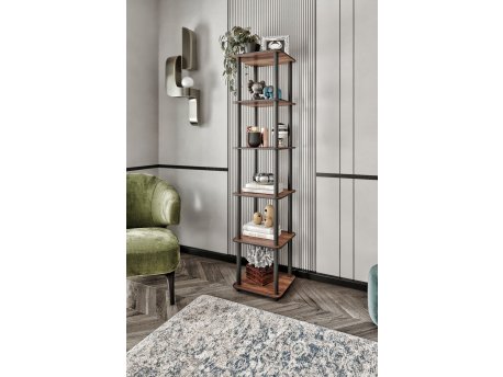 HANAH HOME Polica za knjige Bookcase 6 Tiers Square Walnut
