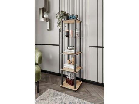 HANAH HOME Polica za knjige Bookcase 5 Tiers Square Hrast