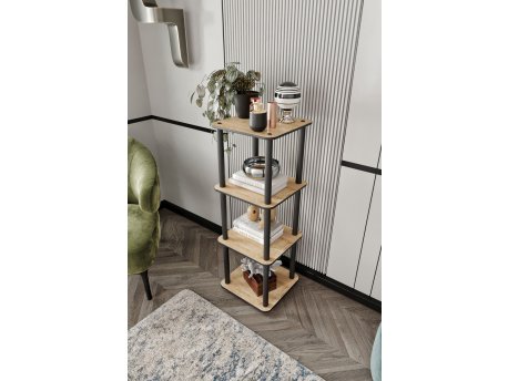 HANAH HOME Polica za knjige Bookcase 4 Story Square Hrast