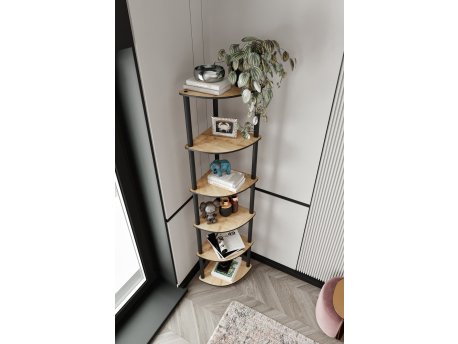 HANAH HOME Polica za knjige Bookcase 6 Corner Hrast
