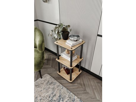 HANAH HOME Polica za knjige Bookcase 3 Tiers Square Hrast