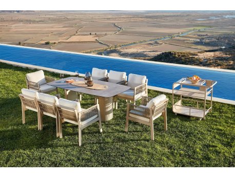 HANAH HOME Set baštenskih stolova i stolica (9 komada) Toscana Ceramic