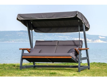 HANAH HOME Baštenska trostruka ljuljaška stolica Nova 2400 Anthracite