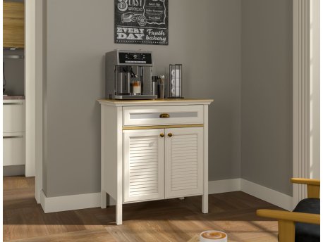 HANAH HOME Višenamenska komoda za kafu Krem Hrast Siva boja FRN 21035