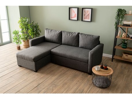 Atelier del Sofa Ugaona sofa-krevet Kado Dark Grey