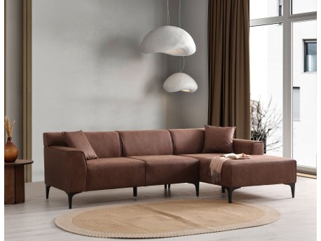 Atelier del Sofa Ugaona sofa New Petra R Corner Cognac
