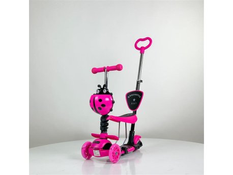 ARISTOM 652 Bubamara 5u1 Trotinet sa LED točkovima roze