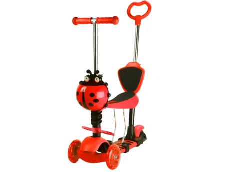 ARISTOM 652 Bubamara 5u1 Trotinet sa LED točkovima crveni