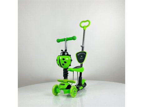 ARISTOM 652 Bubamara 5u1 Trotinet sa LED točkovima zeleni