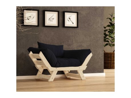 HANAH HOME Garden 1-Seat Sofa Prirodno Crno CPT8149 140