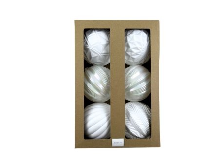 MILENIJUM Novogodišnji ukras Kugla 12cm 6/1 bela JC23SP-477 42/71603