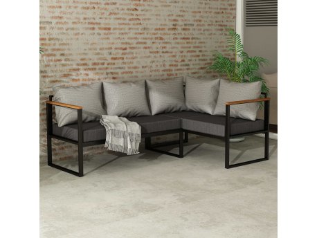 HANAH HOME Baštenska ugaona sofa Grei Antracit CPT5515 190