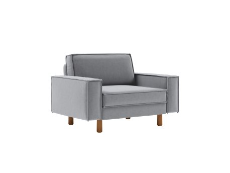 Atelier del Sofa 1-Seat Sofa - fotelja Sparrow Loveseat Fog Grey Walnut