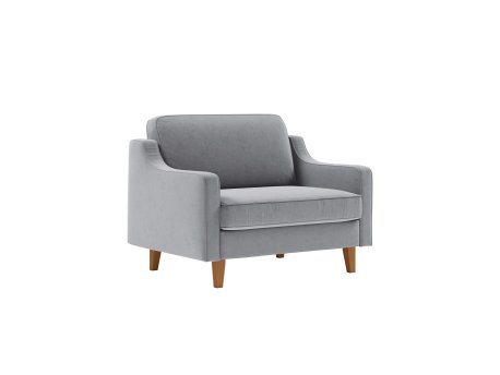 Atelier del Sofa 1-Seat Sofa - fotelja Robin Loveseat Fog Grey Walnut