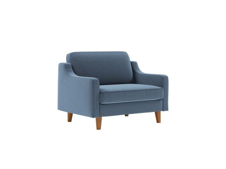 Atelier del Sofa 1-Seat Sofa - fotelja Robin Loveseat Ocean Blue Walnut