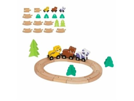 TOOKY TOY Drvena igračka Vozić sa životinjama HP051 107/52329