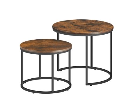 Bolzz Okrugli sto za kafu, 2 komada - rustikalne / crne noge