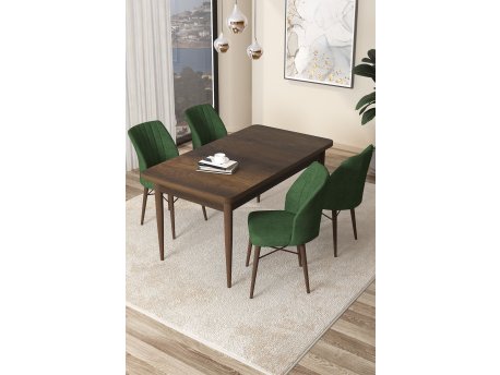 HANAH HOME Set Trpezarijski sto i 4 stolice Arp Baroque Khaki