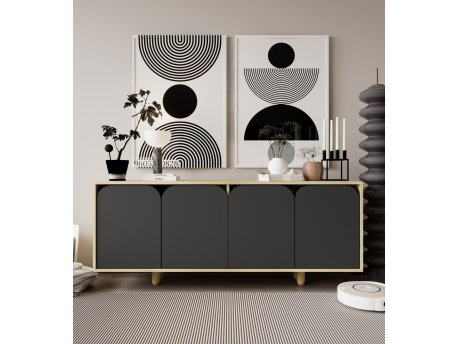 HANAH HOME Komoda Lazio Bohem 180 Sapphire Oak Anthracite
