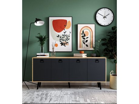 HANAH HOME Komoda Mirza Modern 180 Sapphire Oak Anthracite