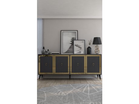 HANAH HOME Komoda Benner Anthracite Gold