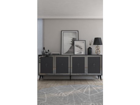 HANAH HOME Komoda Benner Anthracite Silver