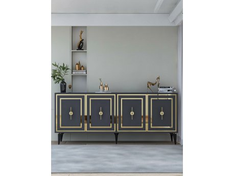 HANAH HOME Komoda Samba Anthracite Gold