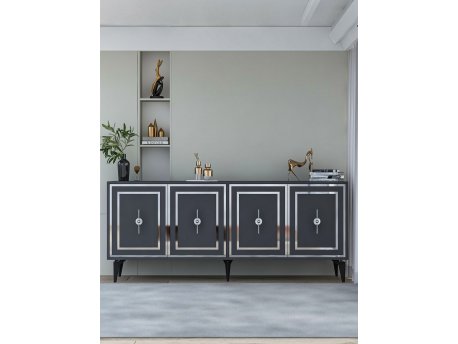 HANAH HOME Komoda Samba Anthracite Silver