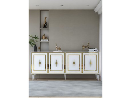 HANAH HOME Komoda Samba White Gold