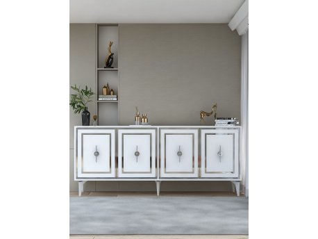 HANAH HOME Komoda Samba White Silver