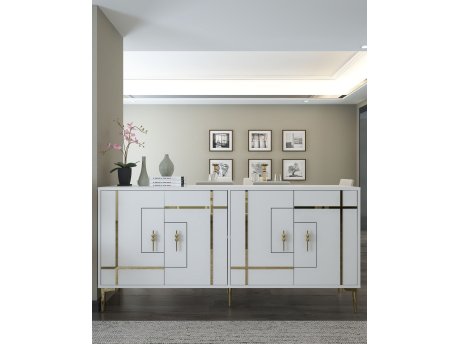 HANAH HOME Komoda Simge White Gold