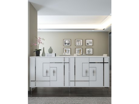 HANAH HOME Komoda Simge White Silver