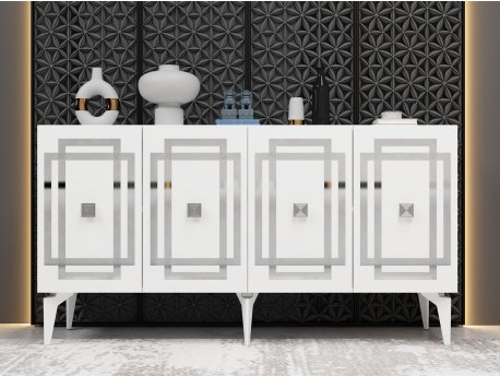 HANAH HOME Komoda Lotus White Silver