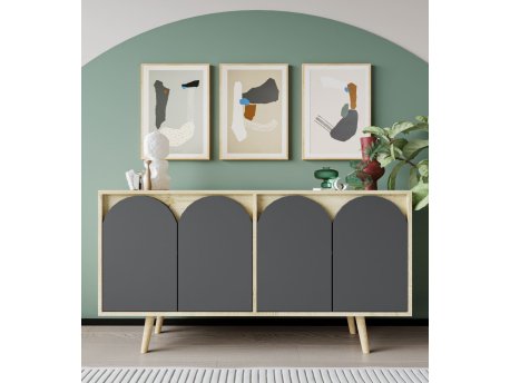 HANAH HOME Komoda Venezia 150 Sapphire Oak Anthracite