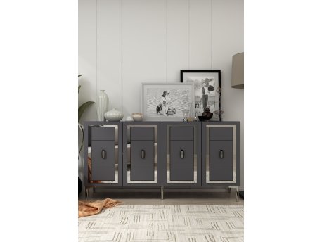 HANAH HOME Komoda Orion Anthracite Silver