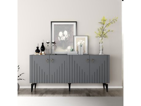 HANAH HOME Komoda Meda Anthracite Gold