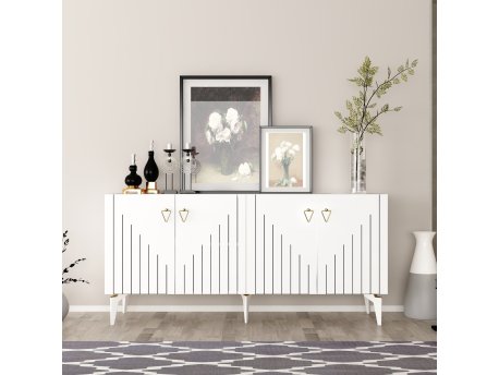 HANAH HOME Komoda Meda White Gold