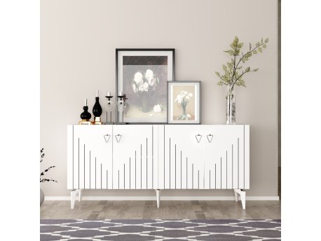 HANAH HOME Komoda Meda White Silver
